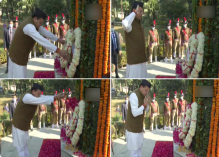विजय दिवस: सीएम धामी ने शहीद स्मारक पर पुष्पचक्र अर्पित कर शहीद जवानों को दी श्रद्धांजलि