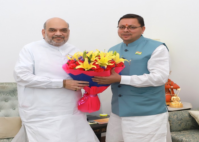 सीएम धामी ने की केन्द्रीय गृह अमित शाह से शिष्टाचार भेंट, इन मुद्दों पर हुई चर्चा