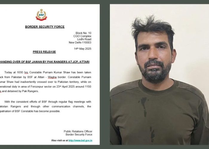 पाकिस्तान में 21 दिन हिरासत में रहे BSF जवान पुर्नम कुमार भारत लौटे, वाघा सीमा पर हुआ स्वागत