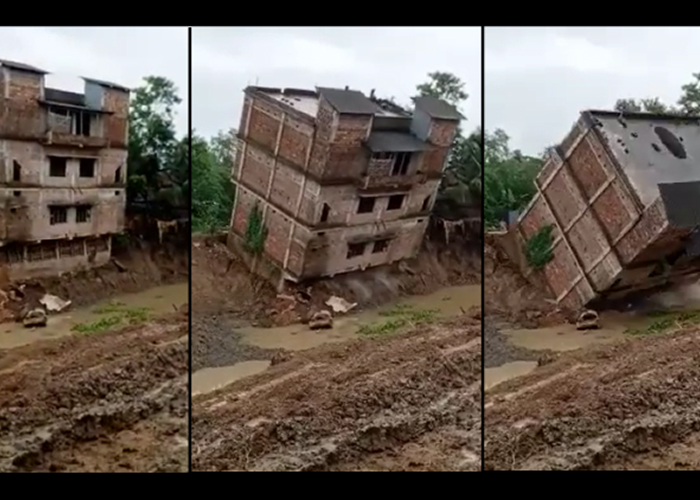 भूस्खलन से हिल गया मथुरा का गोविंद नगर: मिट्टी के टीले के दबाव में 5 मकान ढहे, दर्जनों लोग फंसे