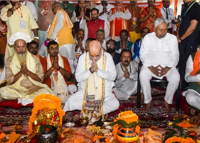 अमित शाह ने बिहार के सीतामढ़ी जिले में जनकी मंदिर के पुनर्निर्माण का शिलान्यास किया, धार्मिक धरोहर को मिलेगा नया रूप
