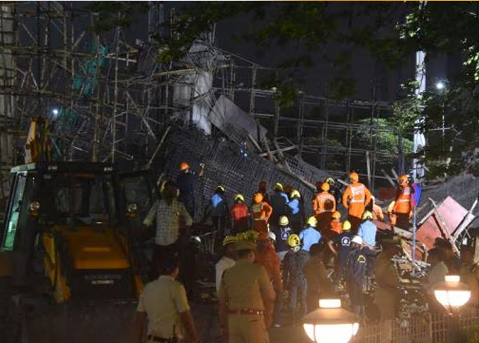 नागपुर में अधूरे मंदिर द्वार का स्लैब गिरा, 17 श्रद्धालु घायल — हादसे से मचा हड़कंप