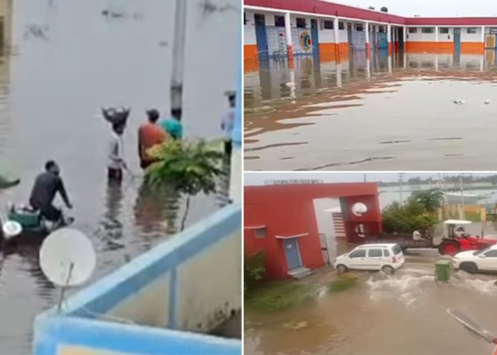 गुरदासपुर नवोदय विद्यालय बाढ़ में पानी में डूबा, 400 छात्र और स्टाफ फंसे, राहत कार्य जारी